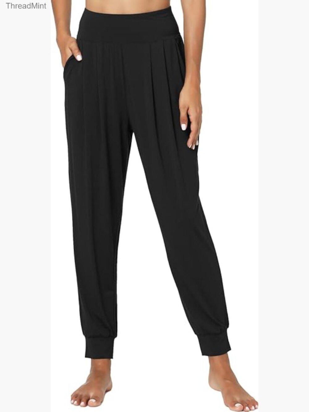 Bamboo Viscose High-Waist Pajama Pants with Pockets Joggers